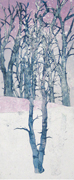wintry mix trees in winter leni fried printmaking